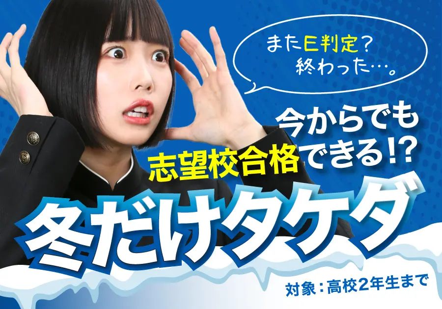 今からでも志望校合格できる!?冬期講習なら「冬だけタケダ」(高校2年生まで)