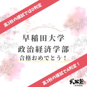 早稲田大学政治経済学部国際政治経済学科ほかに合格の井上 敢介さん