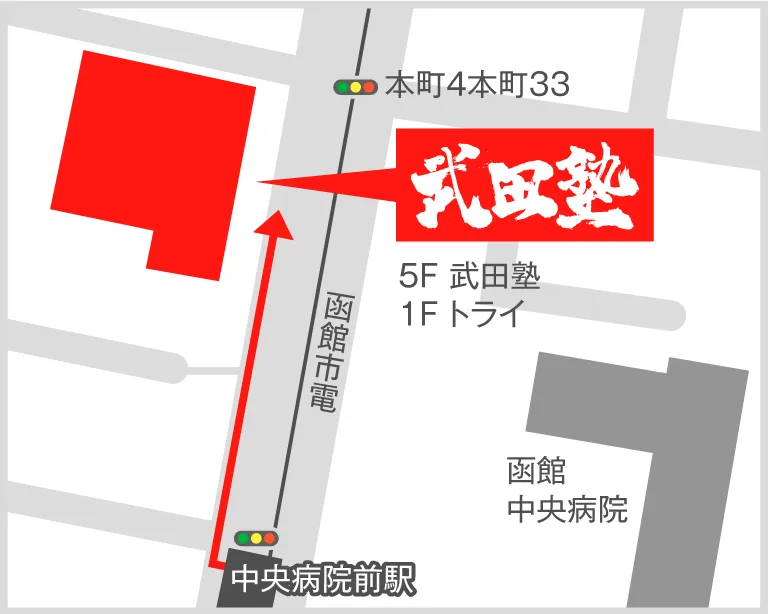 武田塾函館校の地図