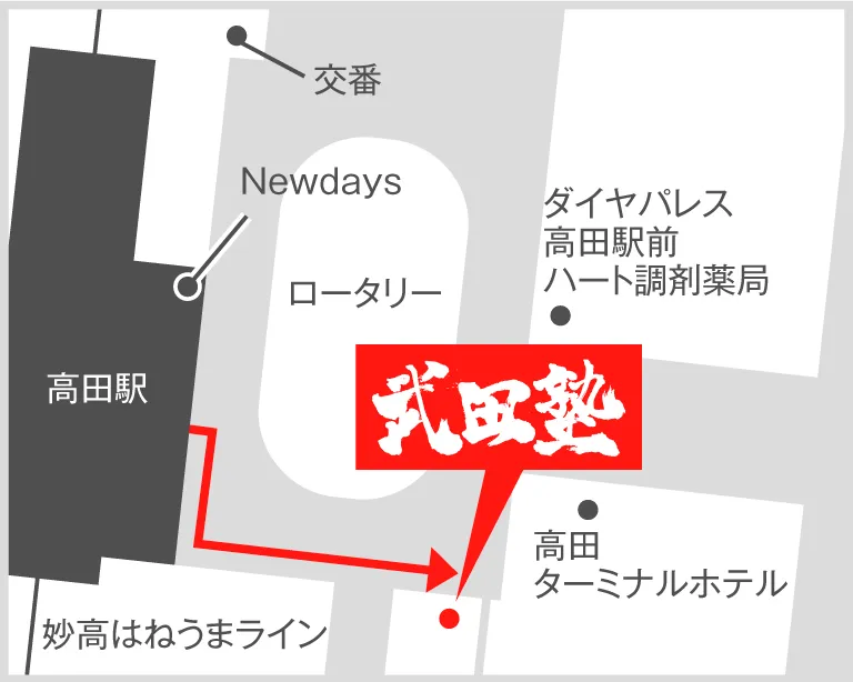 武田塾上越校の地図