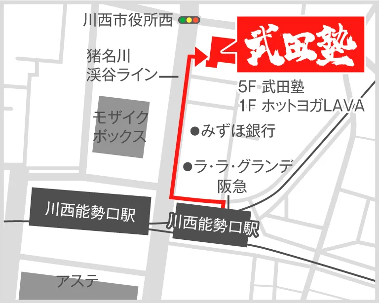 武田塾川西能勢口校の地図