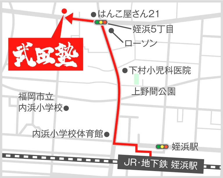 武田塾姪浜校の地図