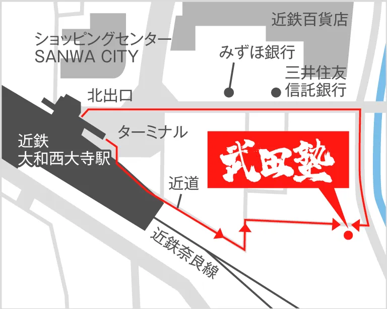 武田塾奈良西大寺校の地図