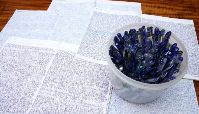 青のボールペン