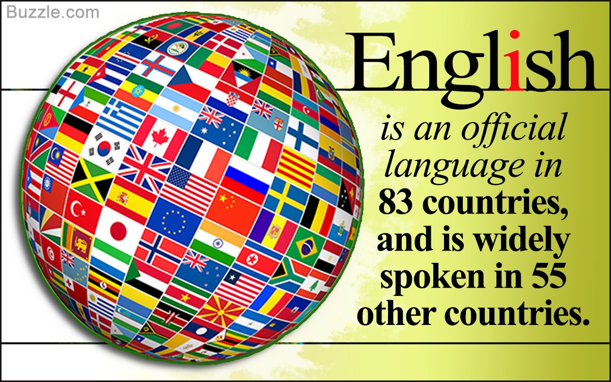 English is spoken in a bunch of different countires in the world