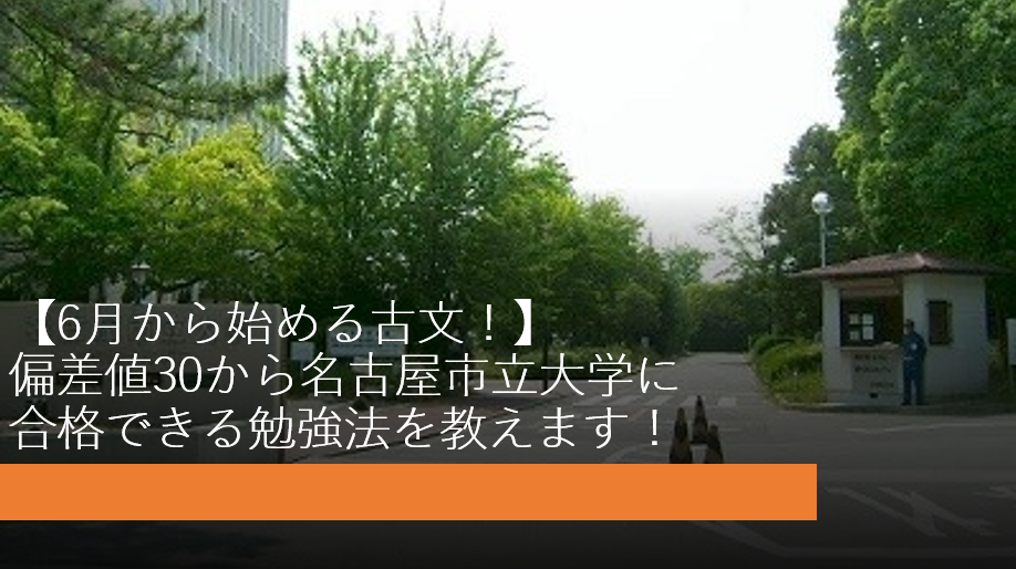 6月から始める古文 偏差値30から名古屋市立大学に合格できる勉強法を教えます 予備校なら武田塾 知立校