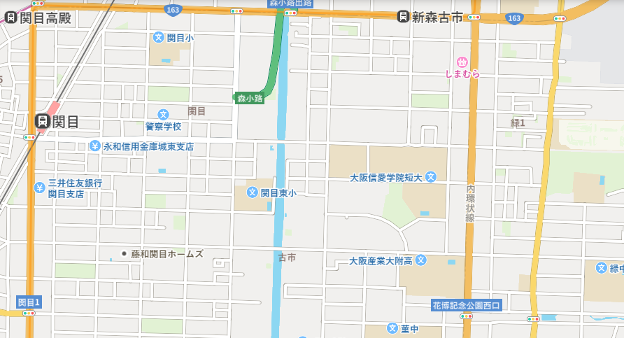 大阪産業大学附属高等学校地図
