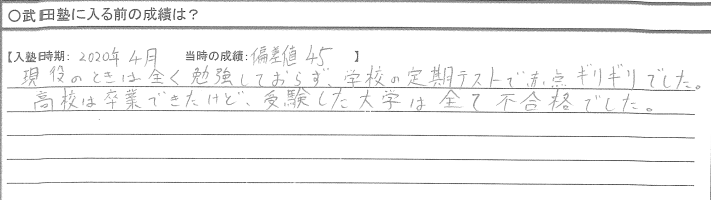 武田塾 京都校 高校の失敗は二度とイヤ 偏差値45から逆転合格