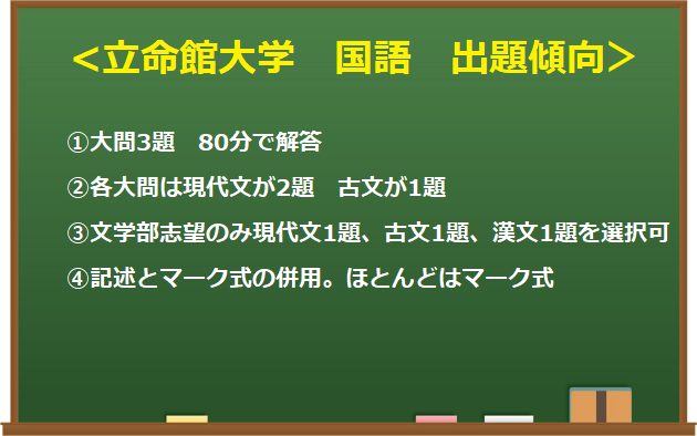 現役立命館大生が徹底分析 年入試から見る国語攻略