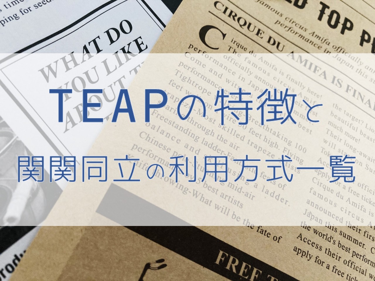 TEAPの特徴と関関同立での利用方式一覧｜武田塾枚方校