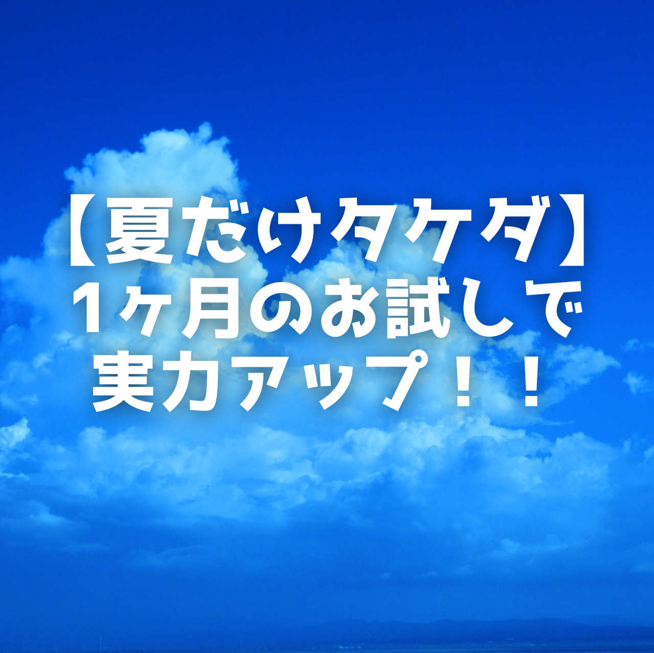 「夏だけタケダ」今年も始まりました！今年は新コースもあり！