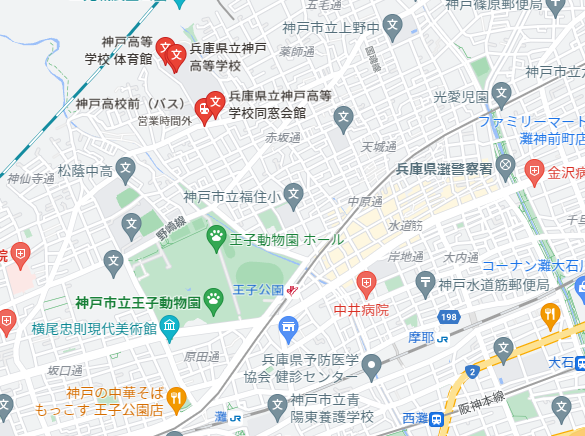 【阪急岡本_塾】神戸高校地図