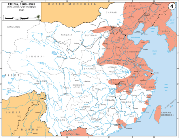 日中戦争の日本の支配地域