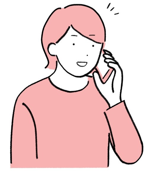 電話する女性のイラスト