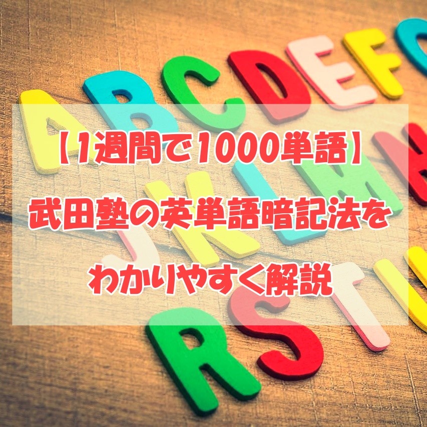 【1週間で1000単語】武田塾の英単語暗記法をわかりやすく解説！