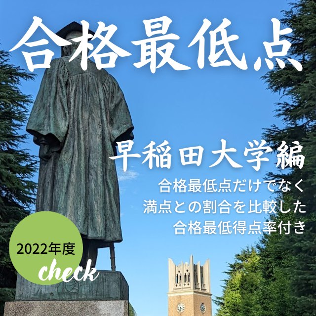 【2022年度入試】早稲田大学の合格最低点を学部ごとに紹介！
