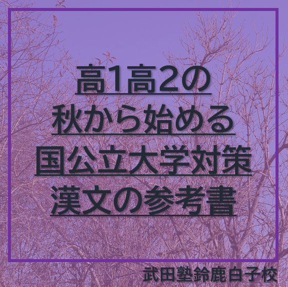 高1高2の秋から始める国公立大学対策の漢文の参考書