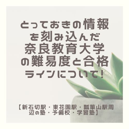 とっておきの情報を刻み込んだ奈良教育大学の難易度と合格ラインについて！【新石切駅・東花園駅・瓢箪山駅周辺の塾・予備校・学習塾】