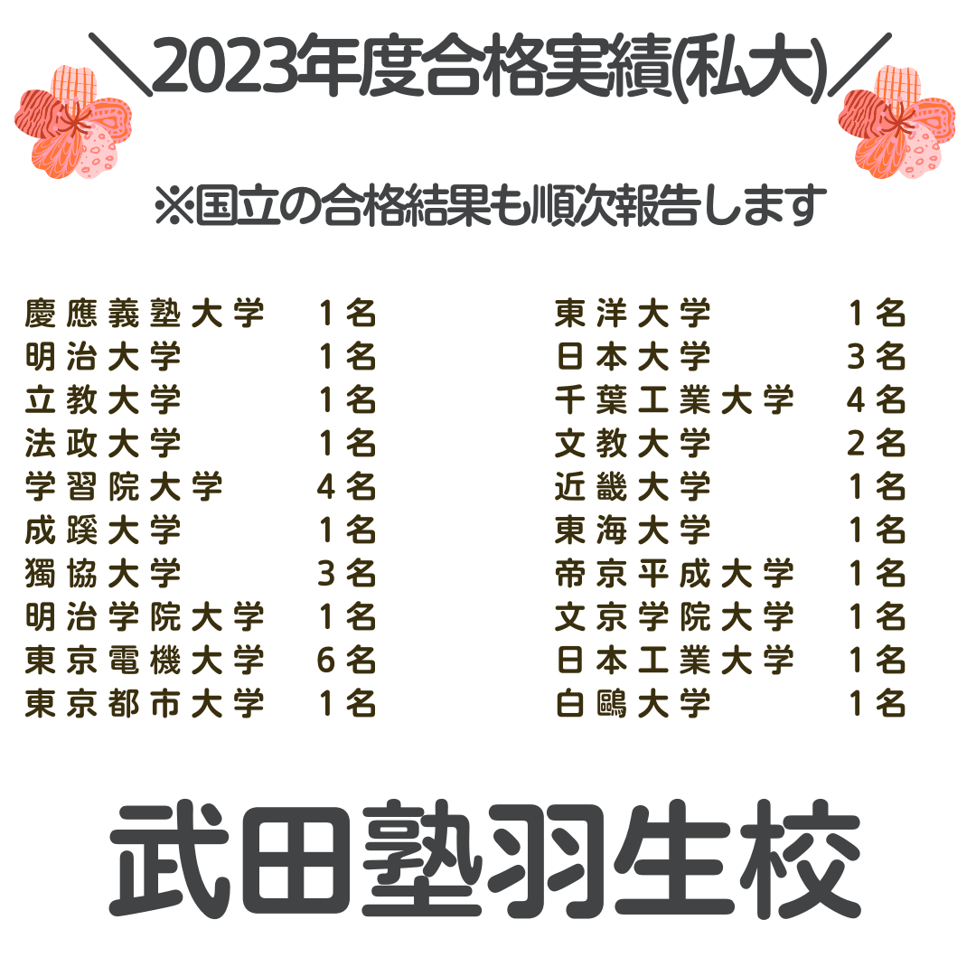 2023年度合格実績(私大編) (2)