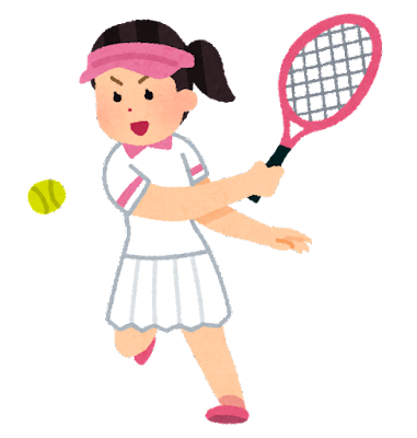 テニス選手のイラスト（女性）