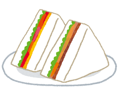 三角形のサンドイッチのイラスト