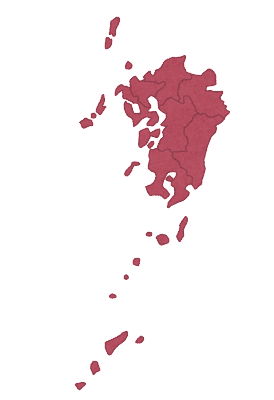 九州地方の地図のイラスト（地方区分）