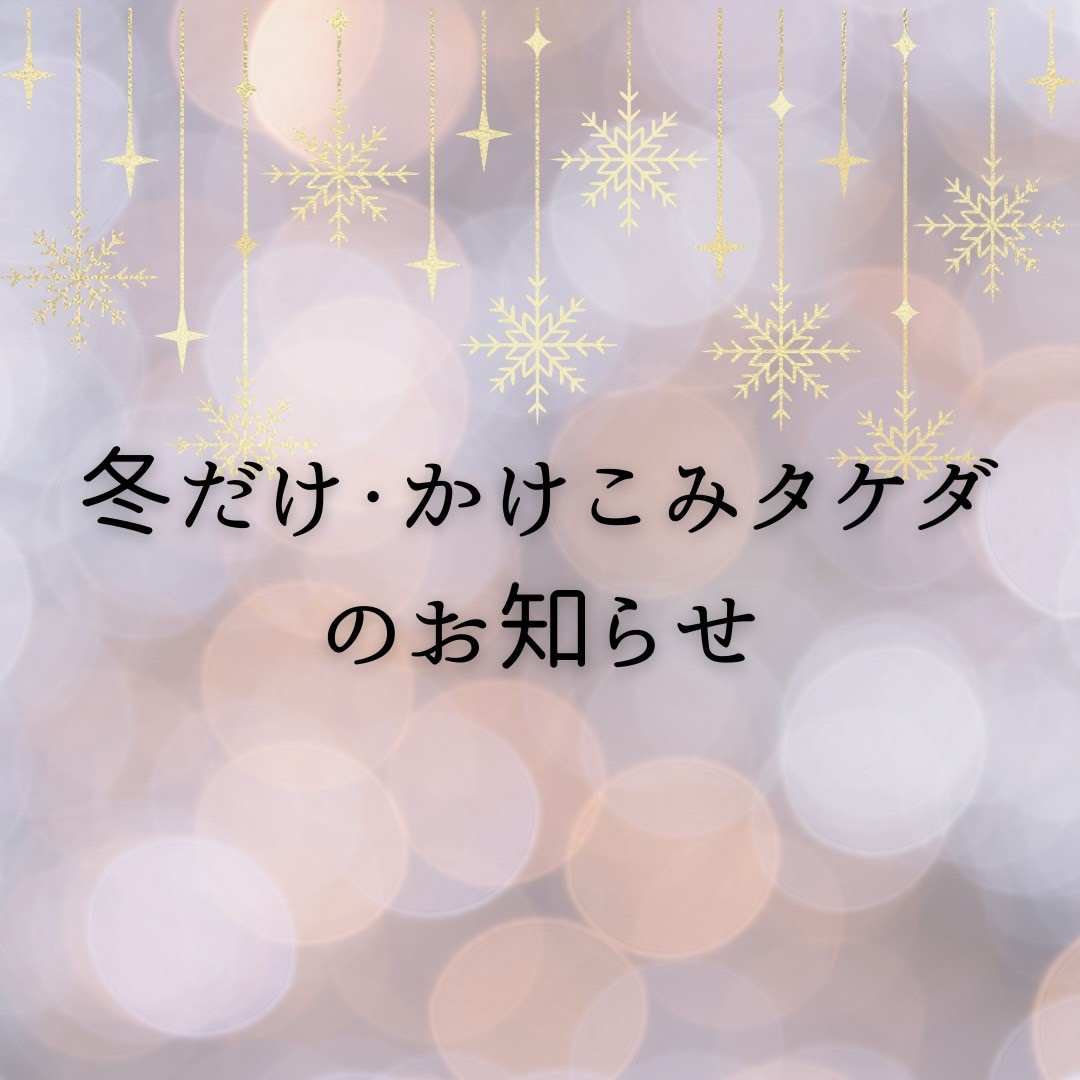 【武田塾の季節講習】冬だけタケダ・かけこみタケダがスタートです！