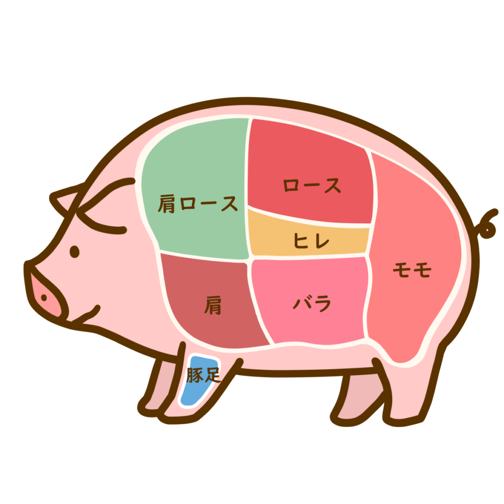 肉の部位　豚さん-1024x1024