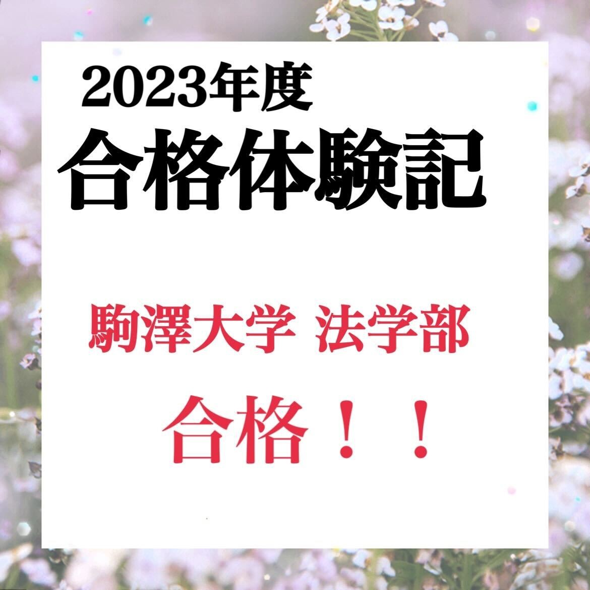 【合格体験記2024】駒澤大学法学部に合格