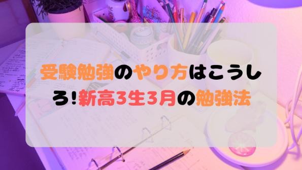 新高3 受験勉強　やり方