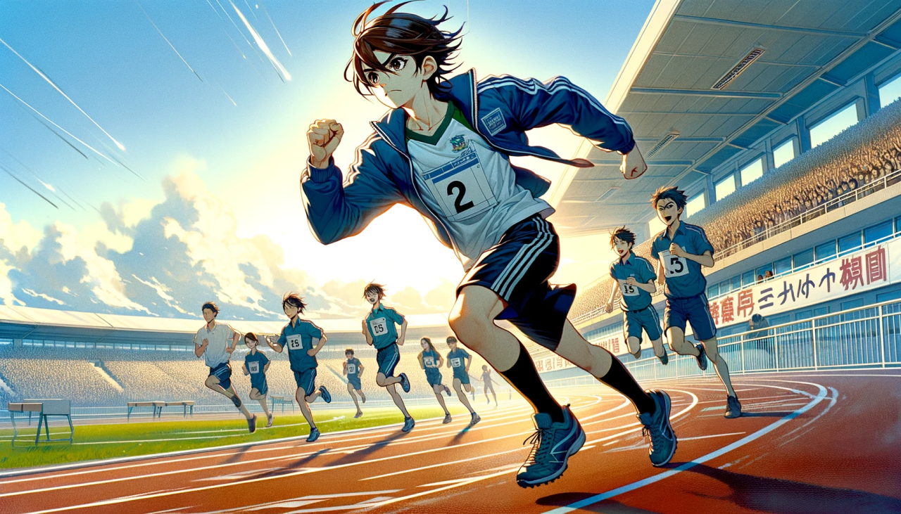 DALL·E-2024-05-23-14.01.08-A-wide-anime-illustration-of-a-high-school-boy-in-a-track-and-field-club