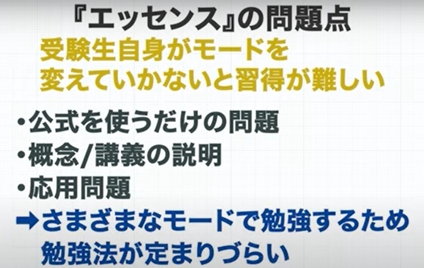 エッセンス　問題点　勉強法