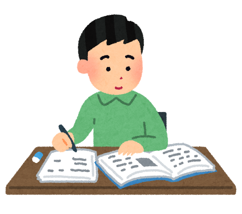 勉強しているイラスト