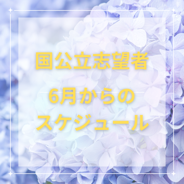 国公立大学志望者の6月から夏休みまでのスケジュール紹介