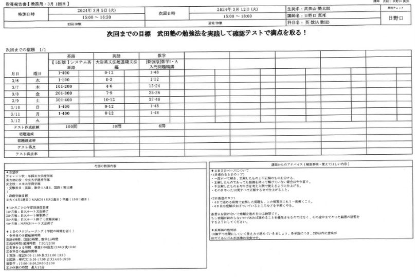 報告書　宿題　スケジュール