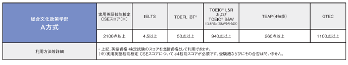 青学　総合文化政策　英検利用