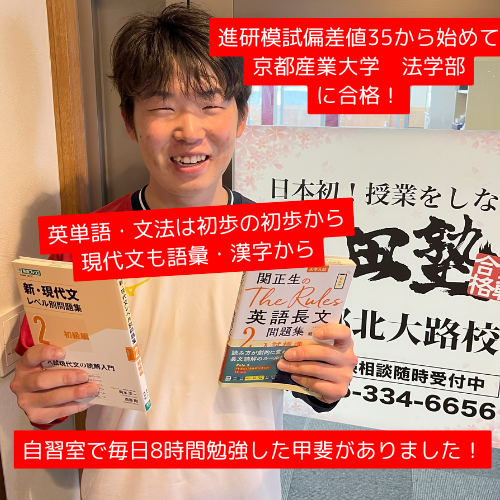 【合格体験記】　R.N.くん　京都産業大学　法学部