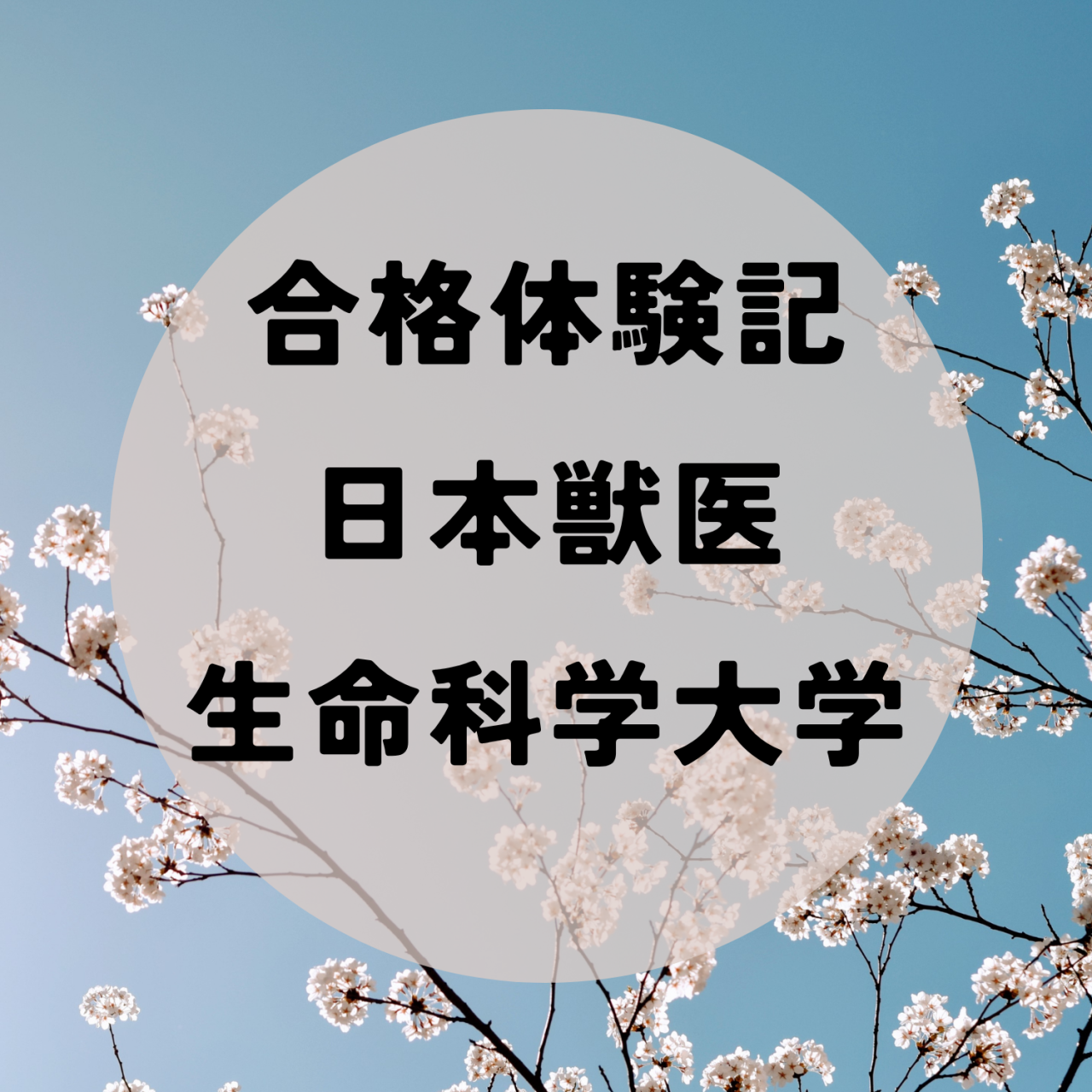 【武田塾立川校の合格体験記】日本獣医生命科学大学合格