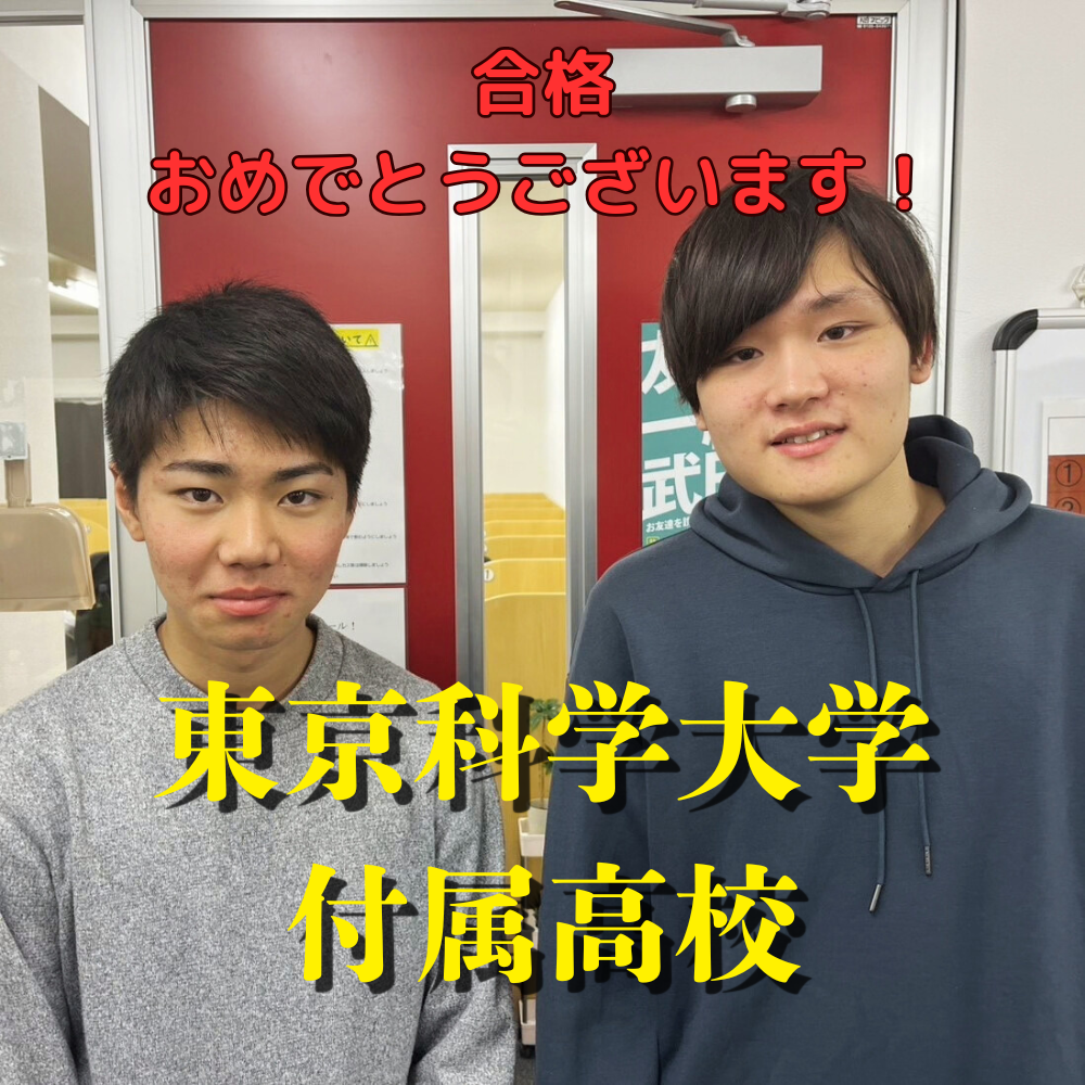 【合格体験記】アウトプット中心の個別指導で効率的に勉強！東京科学大学附属高校合格！