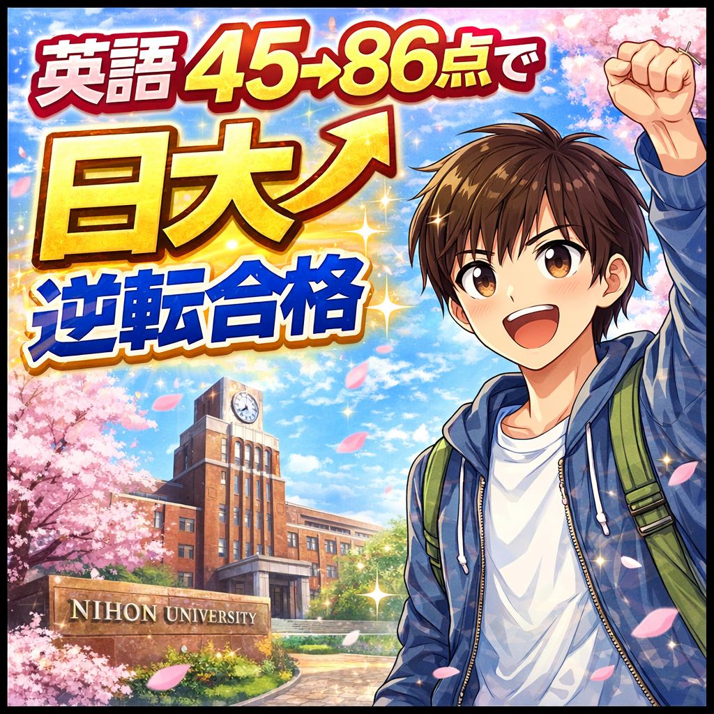 【2026年合格体験記】英語45→86点で日大逆転合格✨
