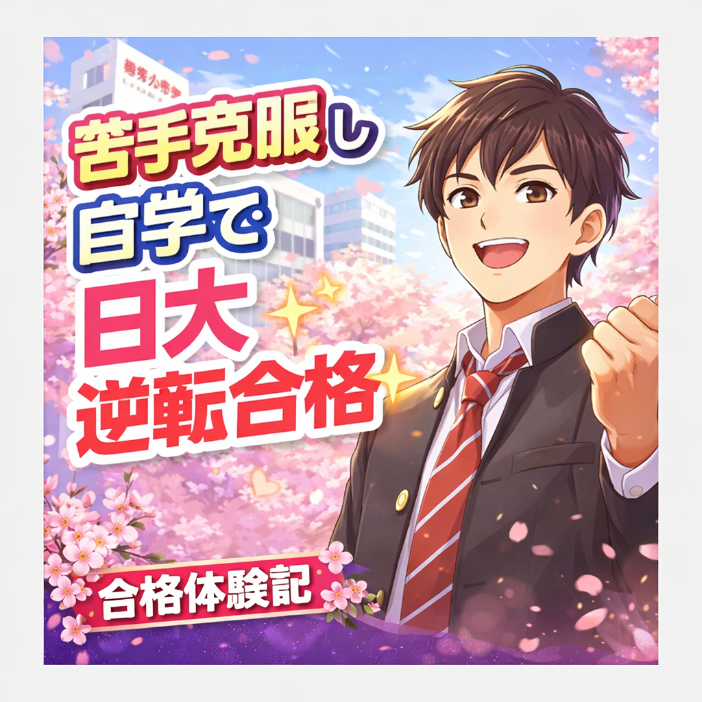 【2026合格体験記】苦手克服し自学で日大逆転合格✨