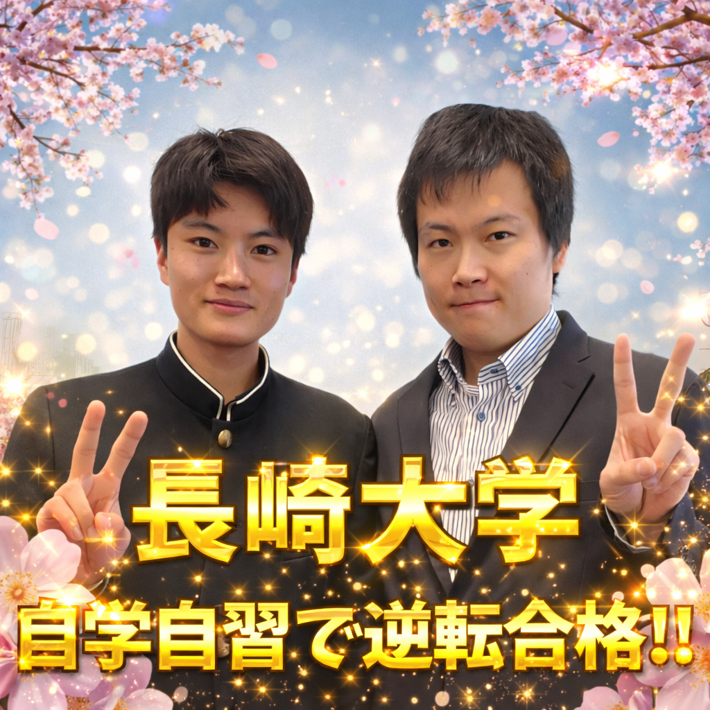 【合格体験記】自学自習で成績を伸ばし、長崎大学水産学部に逆転合格！