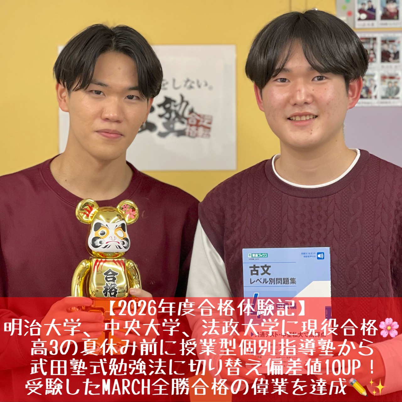 [合格体験記]明治大学をはじめMARCH全勝！参考書で偏差値10以上UP！
