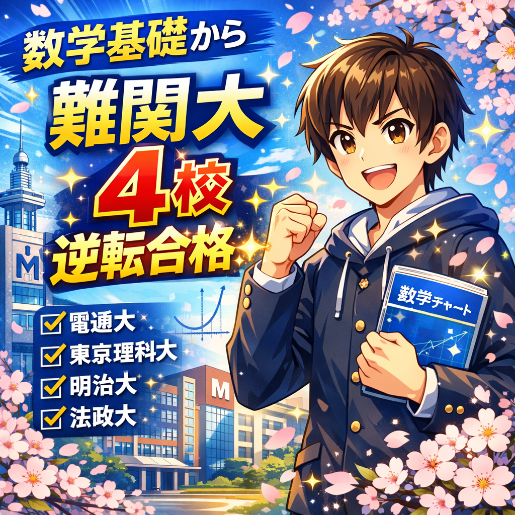 【2026年合格体験記】数学基礎から難関大4校逆転合格✨