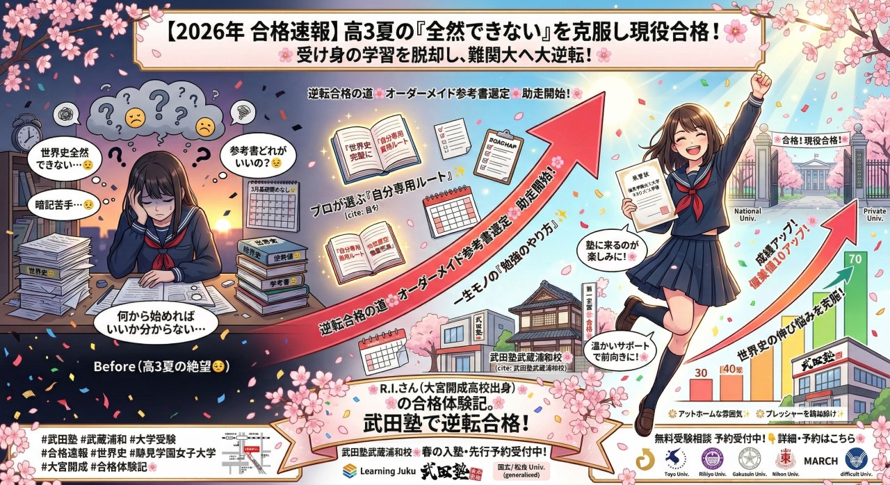世界史のスランプから逆転合格！自分に合った参考書ルートの威力