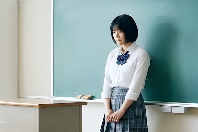 落ち込む女子高生