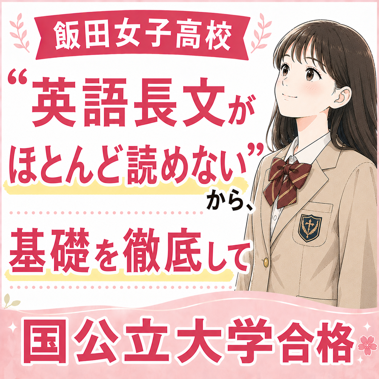 【飯田女子高】“英語長文がほとんど読めない状態”から、基礎を徹底して志望校合格