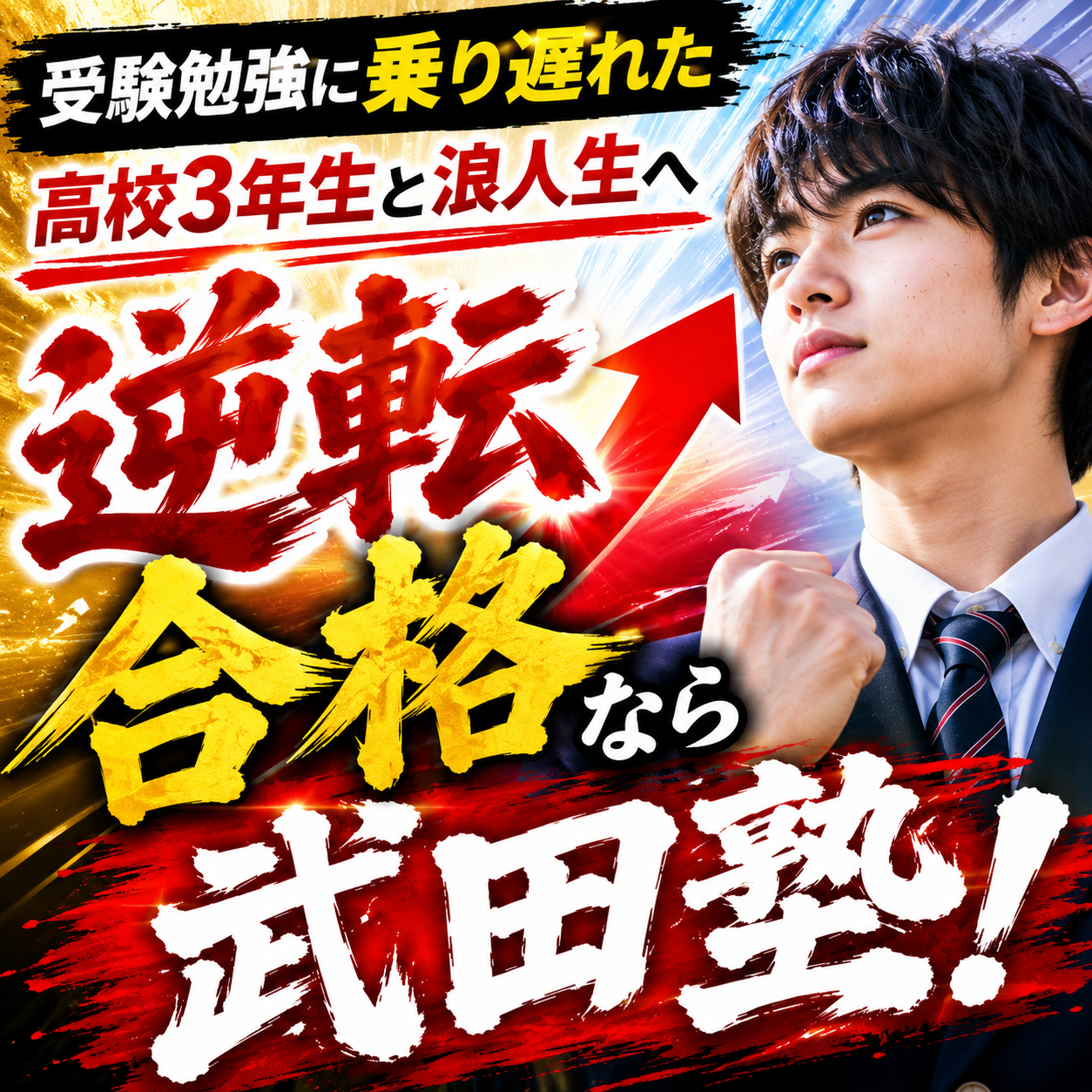 【受験勉強に乗り遅れた高校3年生と浪人生へ】逆転合格なら武田塾！