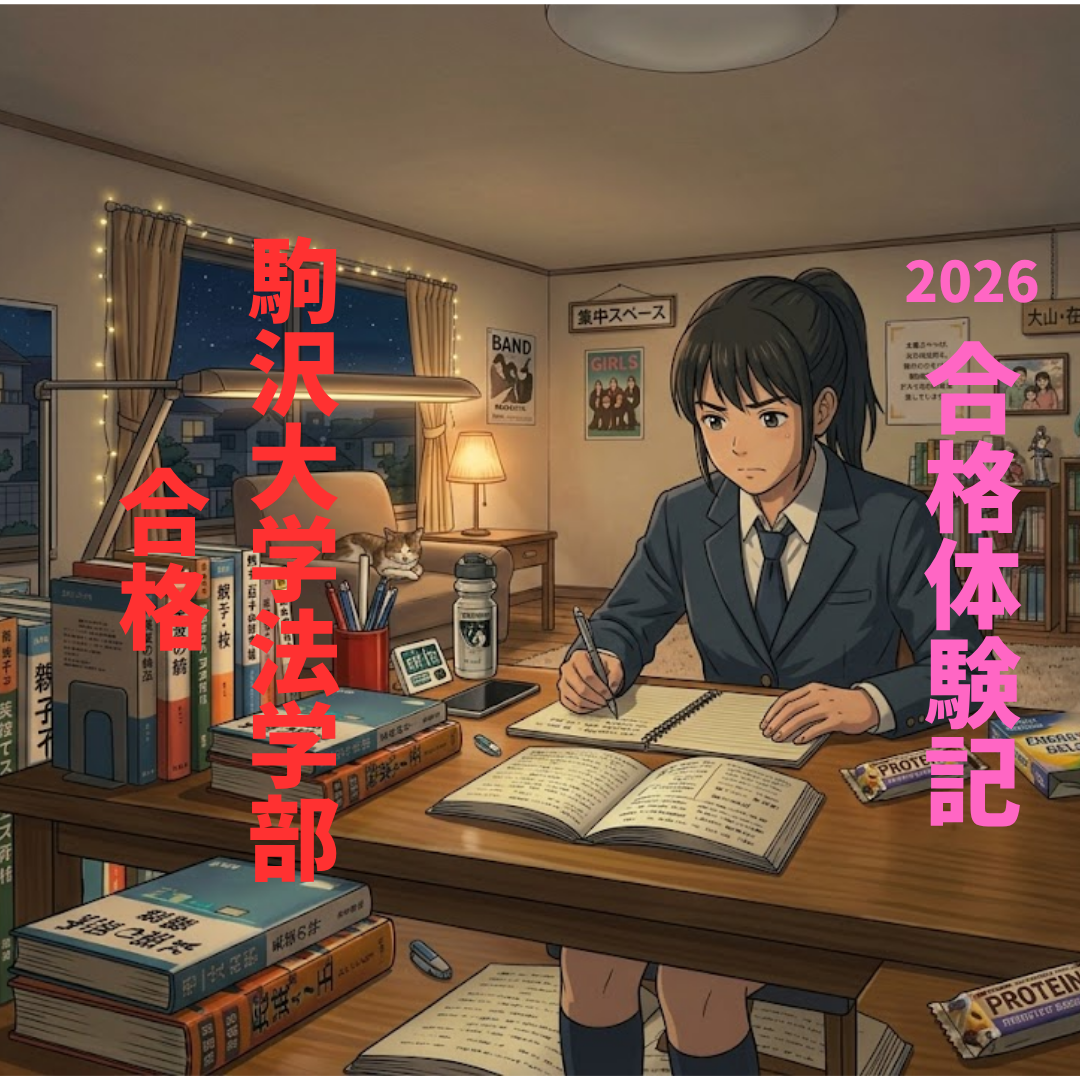 駒沢大学法学部に合格!【合格体験記】参考書で基礎からしっかり固めて逆転合格！