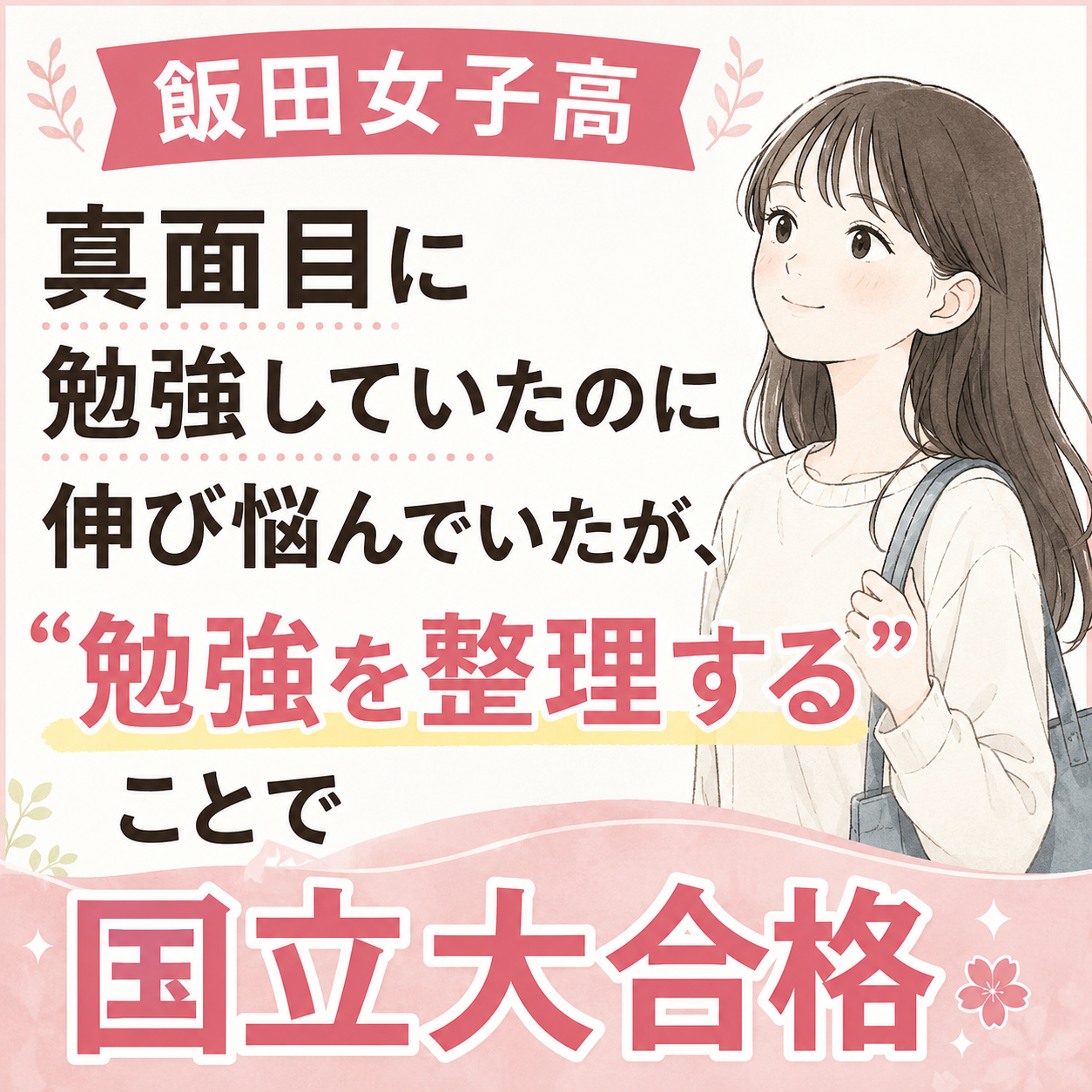 【飯田女子高】 真面目に勉強していたのに伸び悩んでいたが、“勉強を整理する”ことで国立大合格